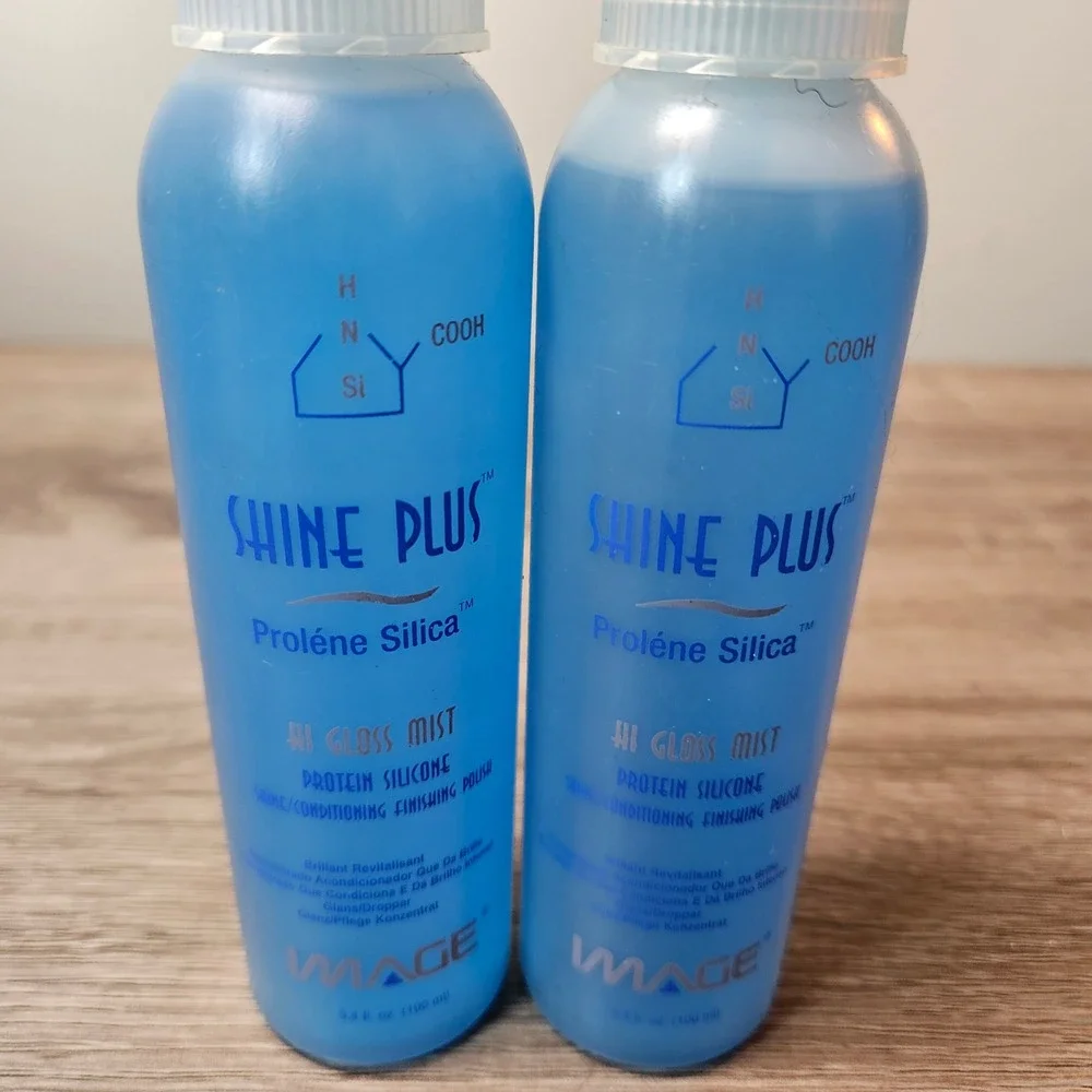 Lot of 2 Image Shine Plus Prolene Silica Hi Gloss Mist 3.4oz Hair Shine Spray